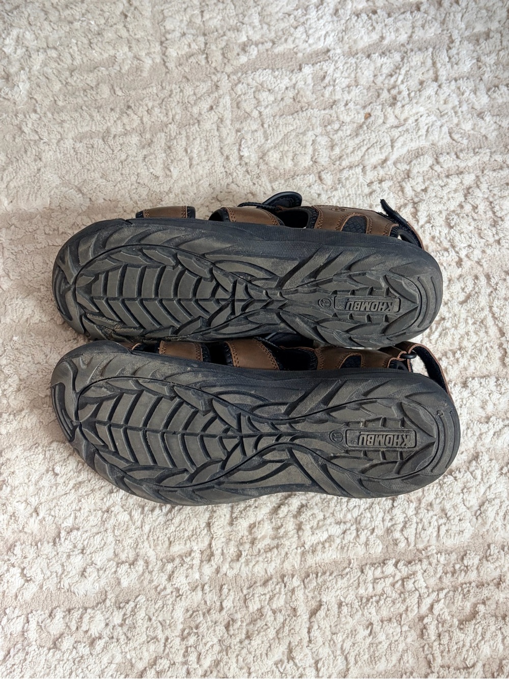 Khombu Brown & Black Travis Hiking Men's Fisherman Sandals w Toggle Lacing 11M - Picture 8 of 12